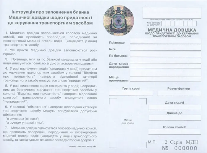 Зразок медична довідка 083 о